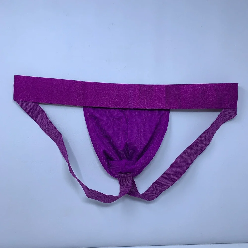 JOCKMAIL Mens XL Purple Mesh Pouch Athletic Jockstrap Underwear